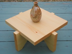 low pine tea table