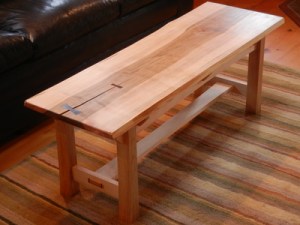 Red maple coffee table with butterfly keys
