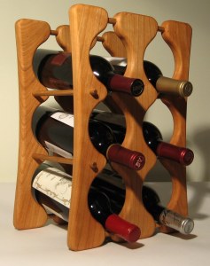 wooden wine rack