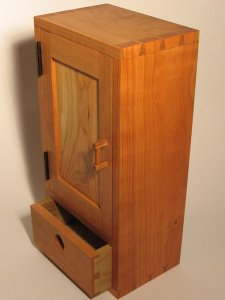 cherry dovetailed wall cabinet
