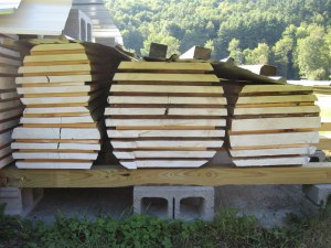 milled lumber pile